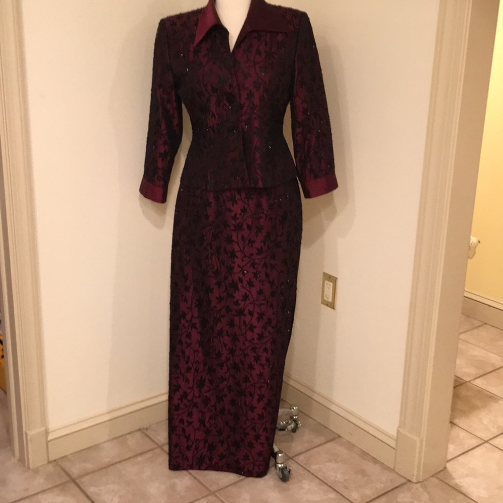JS two piece top and bottom evening gown